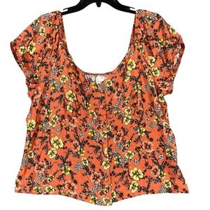 No‎ Boundaries Ditzy Floral Peasant Blouse Size XXXL Fairy Boho Chic Cottagecore